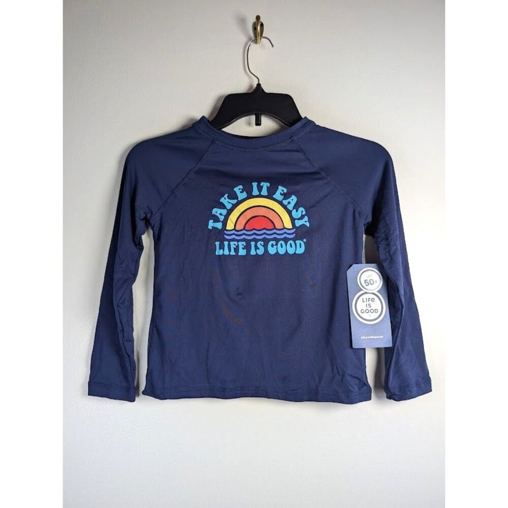 Life is Good Rash Guard Kids‎ Size Medium Long Sleeve UPF Summer Beach Swim NEW